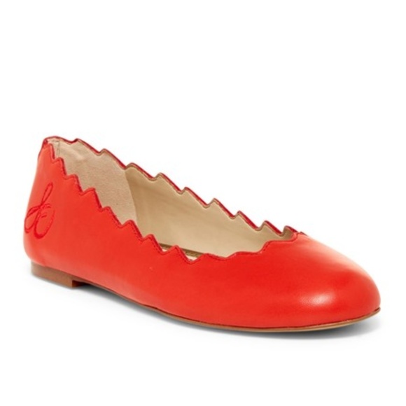 Sam Edelman Shoes - NWT Sam Edelman Orange Scalloped Flats